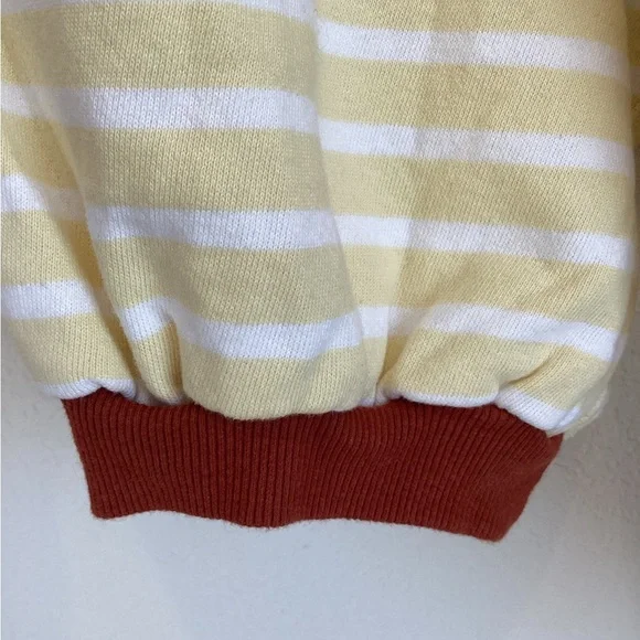 Anthropologie Niki Bubble Sweatshirt Pilcro NEW XL Yellow Stripe - Picture 5 of 11